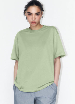 Arrival Cotton Crew-Neck Solid-Color Versatile T-Shirt