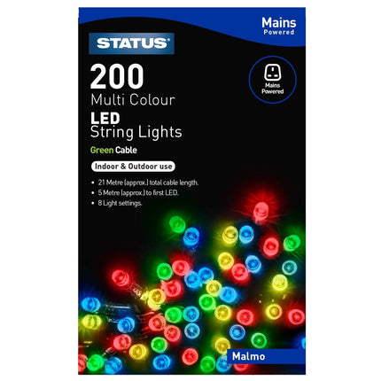 Status Malmo 200 LED String Lights - Multicoloured, 21m