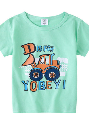 Children's Short Sleeve Boys And Girls T-shirt Cartoon Half Sleeve Top