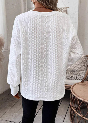 Casual Pure Color Warm Keeping Loose Long Sleeve T-shirt