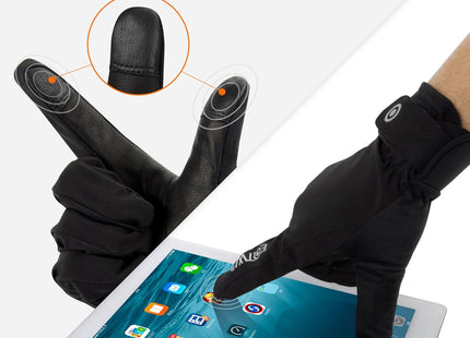 EOTW Winter Gloves for Men & Women, Windproof Outdoor Cycling & Running, Black L