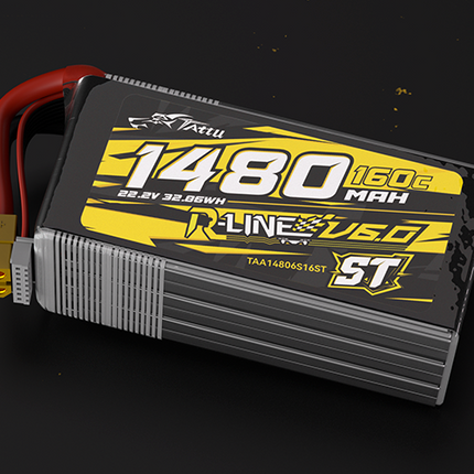 Tattu R-Line V6 1480mAh 6S 160C LiPo Battery with XT60 [ST]