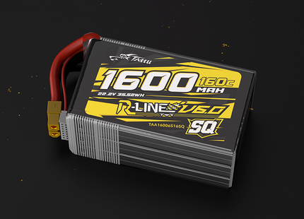 Tattu R-Line V6 1600mAh 6S 160C LiPo Battery with XT60 [SQ]