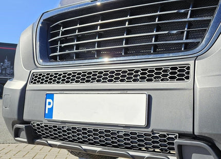 For Vauxhall Movano Bumper Honeycomb Grille | Matte Black Front Styling Upgrade | Non Parking Sensor Version | Van-X