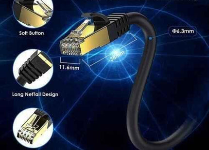 Network Cable RJ45 CAT 8 40Gbps Network Gold Plated Fast Internet Patch Lead
