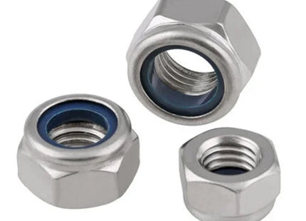 10pc M2/3/5 Nylon Locking Nuts Pack 4.8 Steel