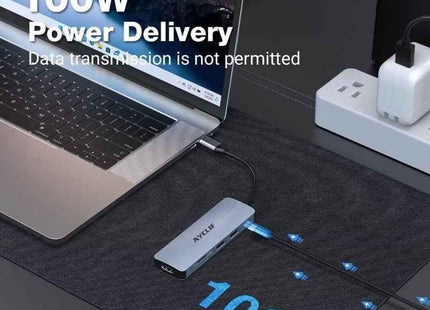 USB-C Laptop Dock with 4K HDMI USB 3 SD/TF Readers 6-in-1 for Mac Windows Linux