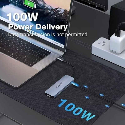 USB-C Laptop Dock 4K HDMI & SD/TF Reader Ultimate Connectivity Solution 6 in 1