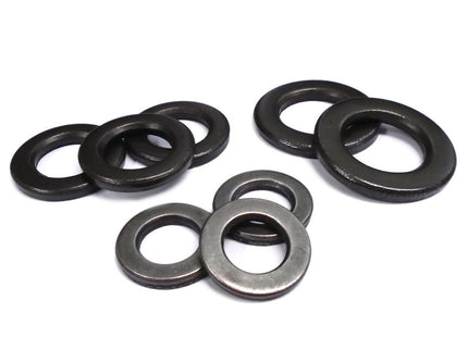 10pc 304 Stainless Steel Flat Washers Black - M2, M3, M5