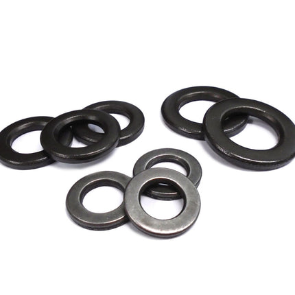 10pc 304 Stainless Steel Flat Washers Black - M2, M3, M5