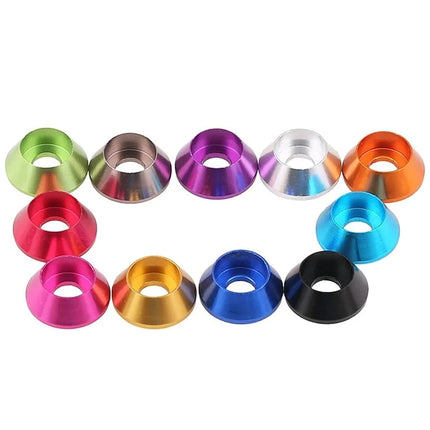 10pc M2 Countersunk Washers Coloured Aluminium Pack