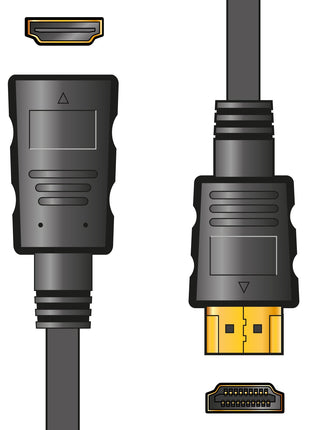 AV:Link 4K UHD HDMI 2.1 Male to Female Extension Lead, 0.5 Metre, Gold Plated