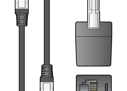 AV:Link Telephone Cable, RJ11 Male to RJ11 Male with BT Adapter