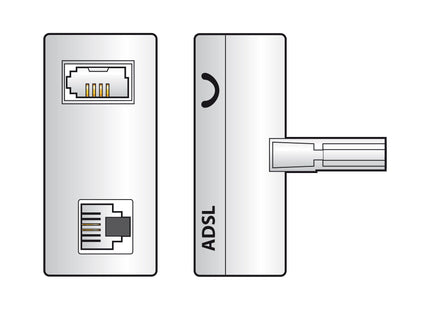 AV:Link ADSL Microfilter, BT Plug to BT Socket with RJ11 Socket, RJ14, BT431A