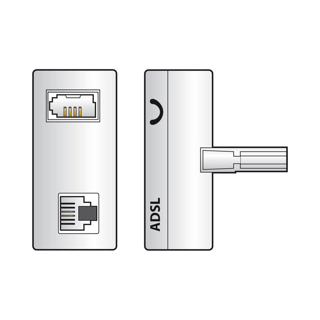 AV:Link ADSL Microfilter, BT Plug to BT Socket with RJ11 Socket, RJ14, BT431A