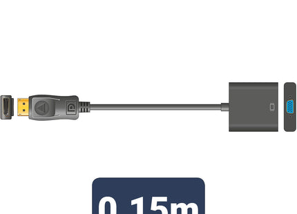 AV:Link Display Port Plug to VGA Socket Video Monitor Adapter Converter