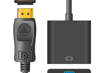 AV:Link Display Port Plug to VGA Socket Video Monitor Adapter Converter