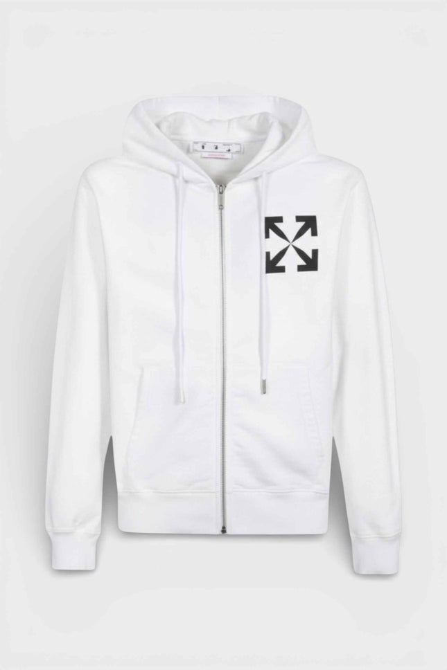 Off-White Single Arrow Slim Zip Hoodie White