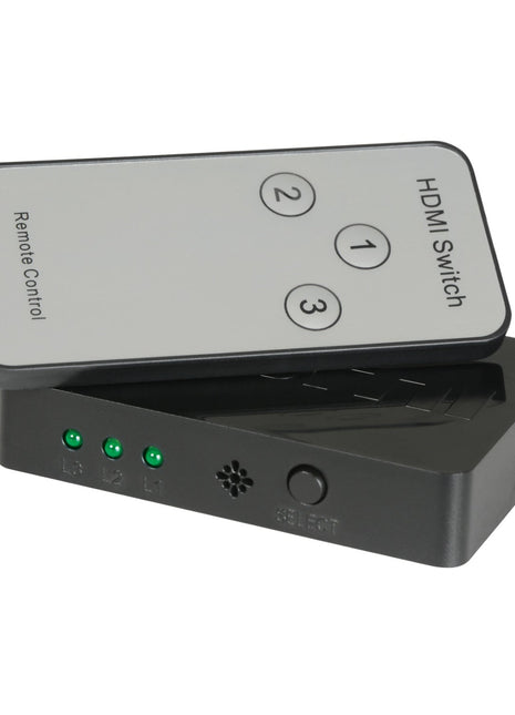 AV:Link Mini 4K UHD 3-Way HDMI Switch With IR Remote Control