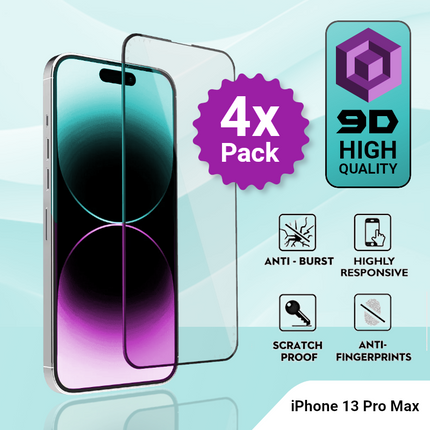4 Pack iPhone 13 Pro Max Tempered Glass Screen Protector