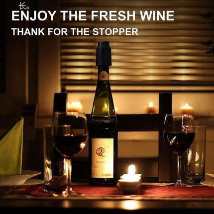 Wine Bottle Stopper With Time Recorder Keeps Your Wine Really Fresh 2 Pk