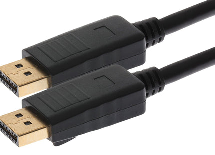 Maplin Lockable 4K Ultra HD DisplayPort Cable - Black, 1m