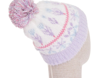 Fonem Fleece-Lined Patterned Knitted Baby Beanie (One Size)