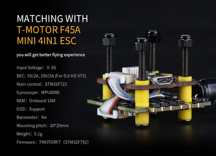 T-Motor F7 Mini Flight Controller (HD +OSD +VTX Switch)