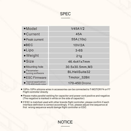 Tmotor Velox V45A V2 4in1 BLheli 32 ESC