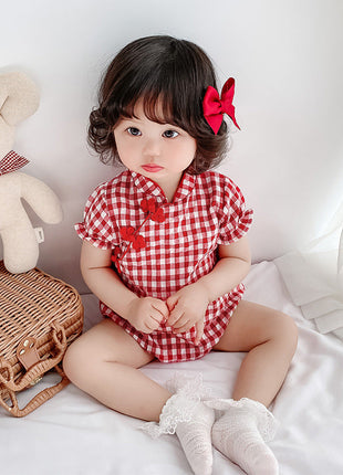 Baby Jumpsuit, Cheongsam, Ancient Costume, Chinese Clothing, National Version, Climbing Bag, Fart Clothing Set, Children's Clothing