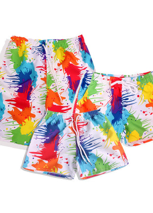 Beach Family Matching Outfits Mother Daughter Father Son Mommy and Me Clothes Cotton T-shirt Quick Dry Shorts Clothing Set