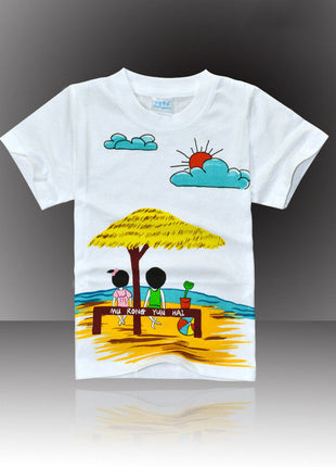 Beach Family Matching Outfits Mother Daughter Father Son Mommy and Me Clothes Cotton T-shirt Quick Dry Shorts Clothing Set