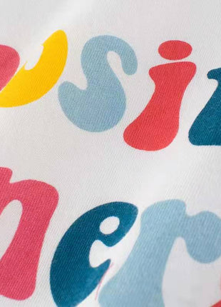 Children'S Clothing, Alphabet Pattern T-Shirts, Cartoon Girls, Short Sleeves