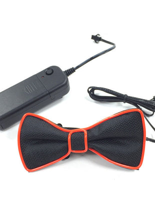 Battery Powered LED Light Up EL Mens Bow Tie Necktie for Halloween Wedding Party DC3V