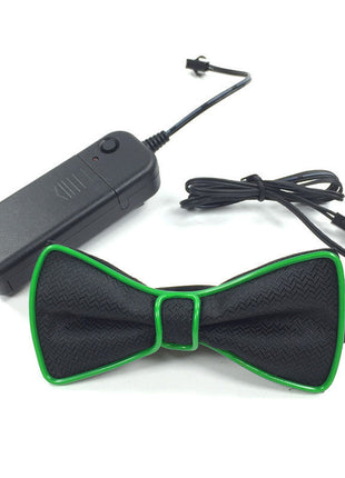 Battery Powered LED Light Up EL Mens Bow Tie Necktie for Halloween Wedding Party DC3V
