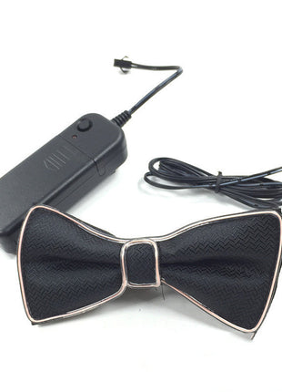 Battery Powered LED Light Up EL Mens Bow Tie Necktie for Halloween Wedding Party DC3V