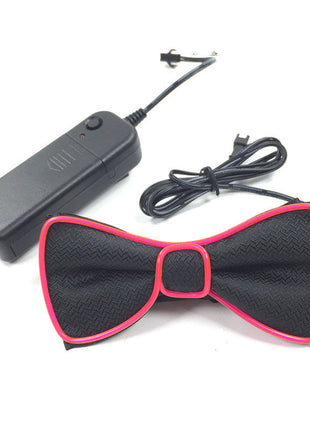 Battery Powered LED Light Up EL Mens Bow Tie Necktie for Halloween Wedding Party DC3V