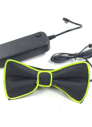 Battery Powered LED Light Up EL Mens Bow Tie Necktie for Halloween Wedding Party DC3V