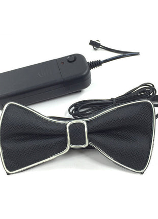 Battery Powered LED Light Up EL Mens Bow Tie Necktie for Halloween Wedding Party DC3V