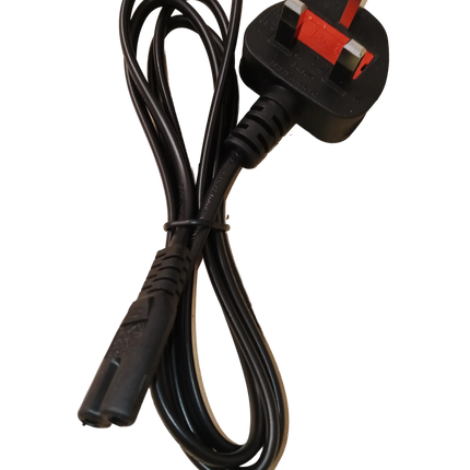 13A IEC 60320 C7 (figure-8, shotgun) connector (UK plug)