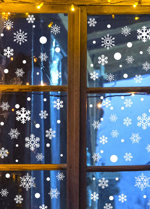 100PCS REUSABLE Christmas Snowflakes Stickers Window Decorations Clings