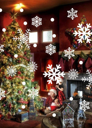 100PCS REUSABLE Christmas Snowflakes Stickers Window Decorations Clings