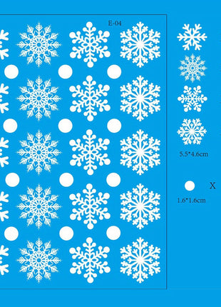 100PCS REUSABLE Christmas Snowflakes Stickers Window Decorations Clings