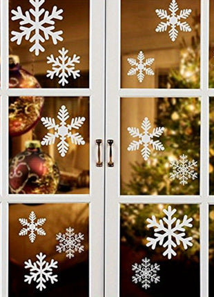 100PCS REUSABLE Christmas Snowflakes Stickers Window Decorations Clings