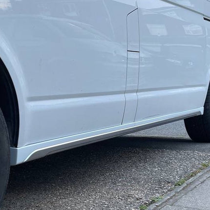 For VW T6 Transporter LWB Side Skirts Candy White Plastic Painted and Ready to Fit