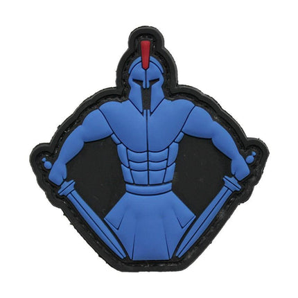 Spartan Warrior Molon Labe Blue PVC patch
