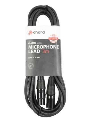 Chord / Citronic XLR Male to XLR Female Microphone Audio Lead 1.5m