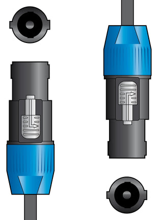Chord / Citronic Speakon Plug to Speakon Plug Speaker Audio Lead 1.5m