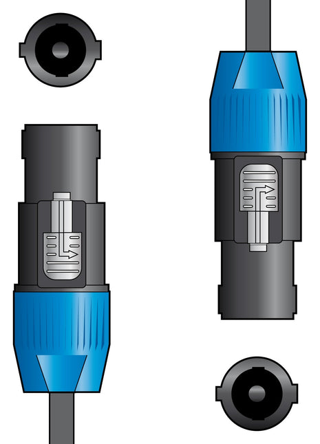 Chord / Citronic Speakon Plug to Speakon Plug Speaker Audio Lead 1.5m