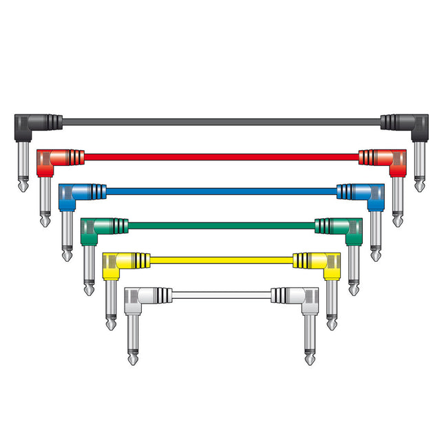 Citronic 6.3mm Mono Jack Patch Leads 6 Pack